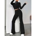 thumbnail image 6 of Womens Lounge Set Cute Long Sleeve Pajama Sets Casual 2 Piece Pj Outfit Fall Sleepwear Black XS, 6 of 8