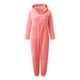 thumbnail image 3 of Gibobby pantalones holgados de oficina Pijamas de manga larga de lana artificial para mujer Casual Color sólido Cremallera Suelta con capucha Mono Pijamas Casual Invierno Cáli(Rosa， XXXXXL), 3 of 4