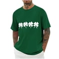 thumbnail image 1 of Blusas y camisas de manga corta con cuello redondo para hombre. Blusa de poliéster con hombros caídos y cuello redondo con estampado del Día de San Patricio., 1 of 3