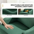 thumbnail image 3 of Ktaxon Modern Accent Chair, Linen Single Sofa with Wood Legs, Reading Armchair for Living Room, Bedroom, Office Green, 3 of 10