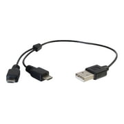 C2G USB Charging Cable - USB Y Cable USB A to Two USB Micro B - USB cable - Micro-USB Type B (power only) (M) to USB (power only) (M) - 10 in - black