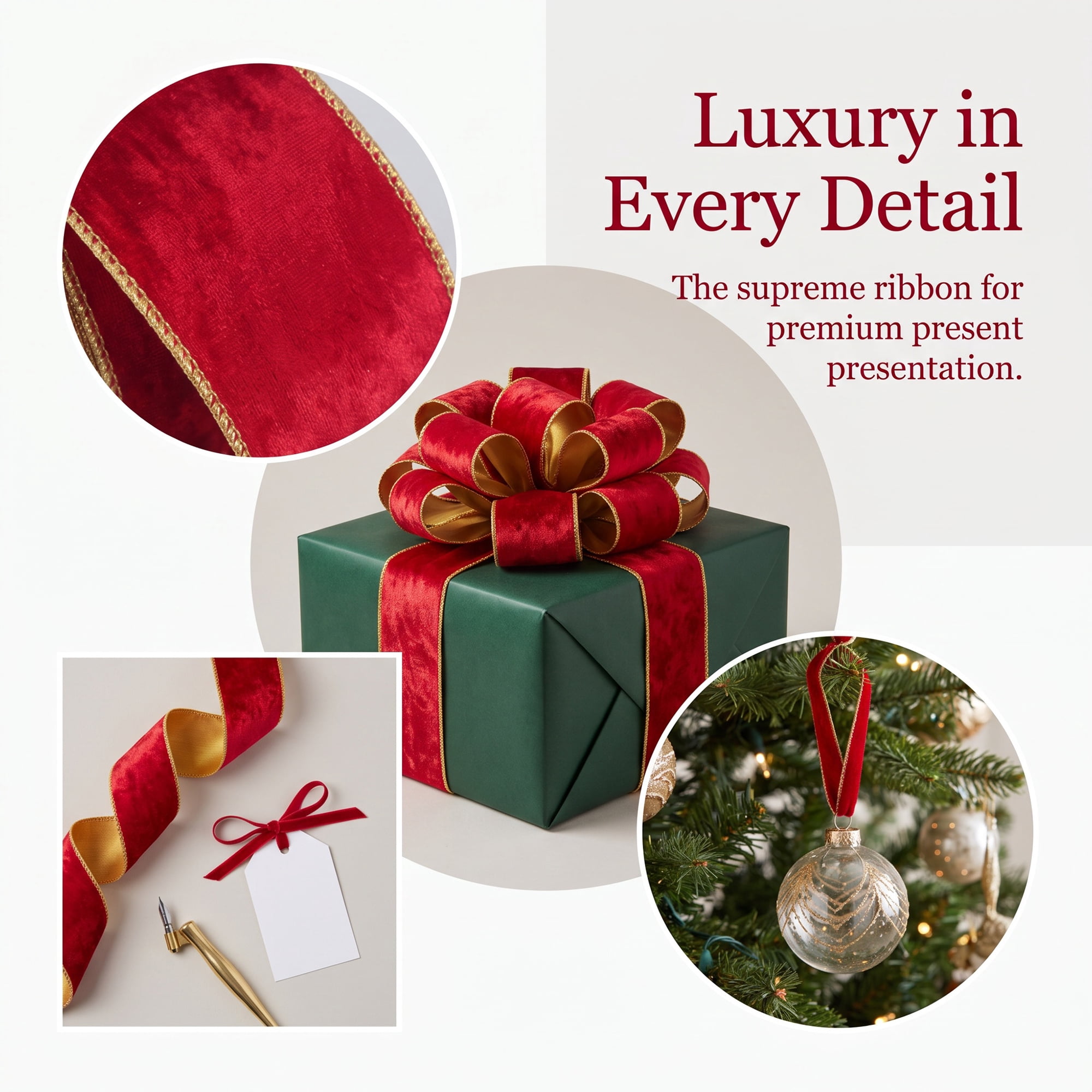 Unique Bargains Extra Wide Decorative Ribbon for Gift Decoration Use Dark Red 9.8 Yard