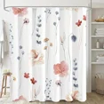 thumbnail image 5 of 1pc Modern Watercolor Floral Shower Curtain Set with Hooks - Waterproof and Minimalist Design for Bathroom Totoro bathroom, 5 of 14