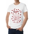 thumbnail image 1 of Camisetas para hombre, camiseta de algodón con cuello redondo y corazones rojos para hombre, manga corta, romántica, San Valentín, corazón de amor., 1 of 8