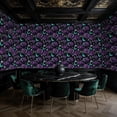thumbnail image 5 of Peel and Stick Wallpaper Purple Roses Turquoise Butterflies Dark Elegant Floral Wall Mural 17.7in x 9.8ft Self Adhesive Removable Wall Paper Renter Friendly Wallpaper for Nursery Bedroom Cabinets, 5 of 8