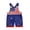 Blue, variant on Toddler Baby Boy Girl 4th Of July Outfit Fireworks and Stars Stripe Flag Bib Overalls Sleeveless Patriotic Jumpsuit Suspender Pants Summer Clothes