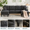 thumbnail image 2 of Villeston U-Shaped Sectional Sofa, 100" Linen Couch, 4 Seat Lounge Sleeper with Double Chaise for Living Room，Dark Gray, 2 of 7