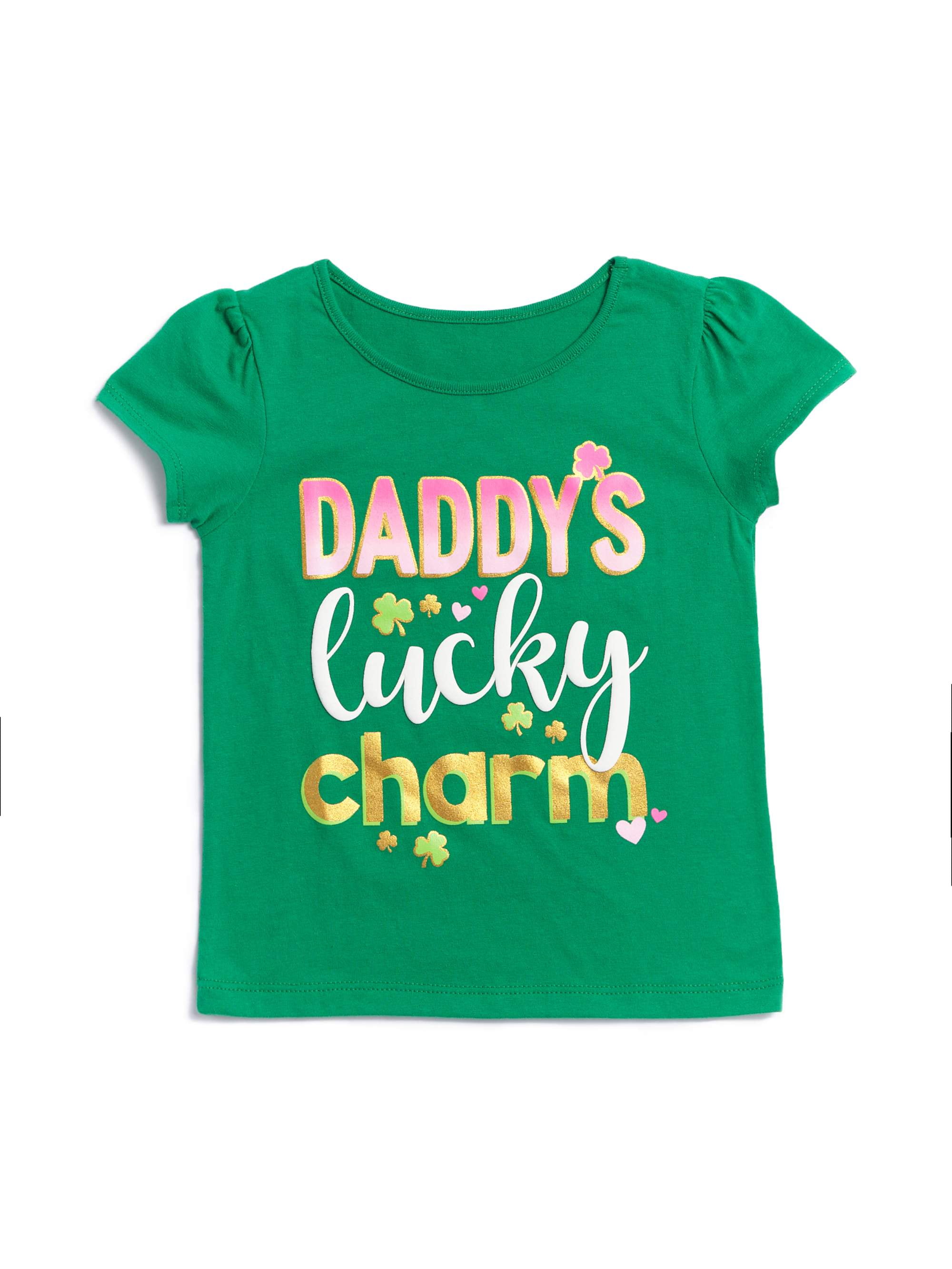 Happy St Pat Rex Day Toddler Baby Girls Cotton Ruffle Short Sleeve Top Comfortable T-Shirt 2-6T