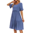 thumbnail image 2 of Women's Short Sleeve Ruffle Maternity Nursing Dresses for Breastfeeding, 2 of 6