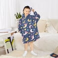 thumbnail image 6 of Dailycode Wearable Blanket Hoodie Oversized Sherpa Flannel Blankets with Pocket for 3-14 Year Old Cartoon Moon and Star, 6 of 7