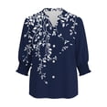 thumbnail image 5 of Jsaierl Cardigans for Women 3/4 Sleeve Casual Button Down Open Front Shirts Trendy Print Ladies Blouses Flowy Loose Fit Tunic Tops S-2XL, 5 of 5
