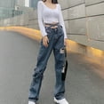 thumbnail image 5 of Bigersell High Waisted Skinny Jeans for Women Boot Cut Jeans Sale High Waisted Skinny Jeans Ladies Taper Denim Pants Distressed Female Jeans Fitted High Waist Full Length Pants Style J-6 Blue S, 5 of 9