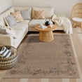 thumbnail image 4 of SUNDEREY 5'x7' Floral Easy Jute Rug,Area Rug 5x7ft Washable Bedroom Rug,Easy Jute Indoor Outdoor Carpet, Farmhouse Non Slip Khaki Floor Rug for Dining Room Office Entrance Kitchen,Wreath&Fleur, 4 of 9