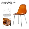 thumbnail image 5 of Clear Dining Chairs Set of 4, Modern Kitchen Chairs with Transparent Seat, Acrylic Accent Side Chairs with Silver Legs for Dining Room, Kitchen, Living Room, Brown, 5 of 5