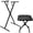 Black(Single-tube), variant on Dual-tube X-Shape Keyboard Stand + Adjustable Folding Piano Bench Stool Seat Black