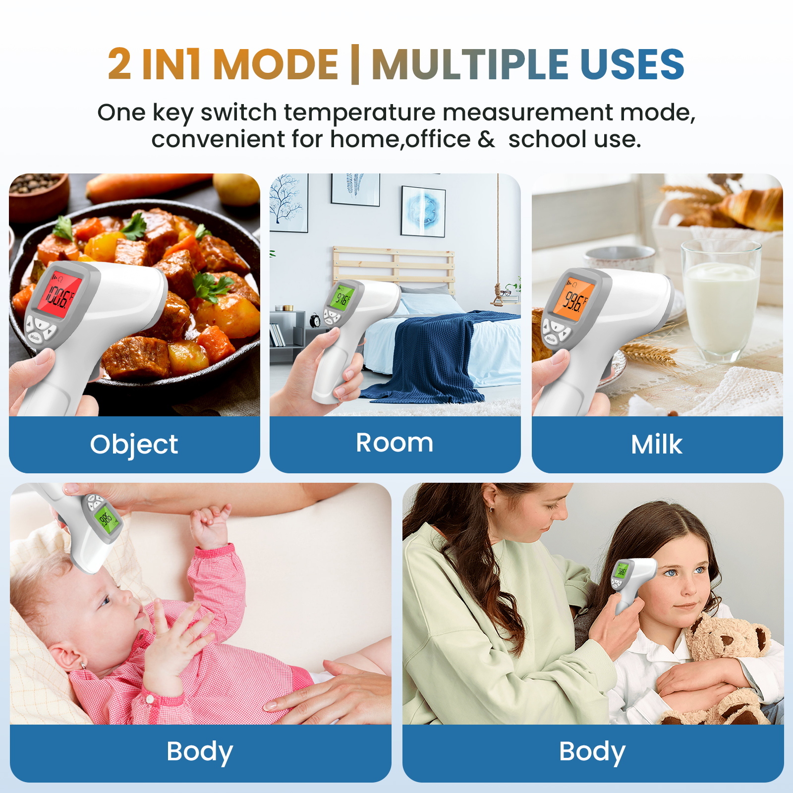 Awpmdmr 2-in-1 No-Touch Forehead Thermometer with Fever Alarm photo 2