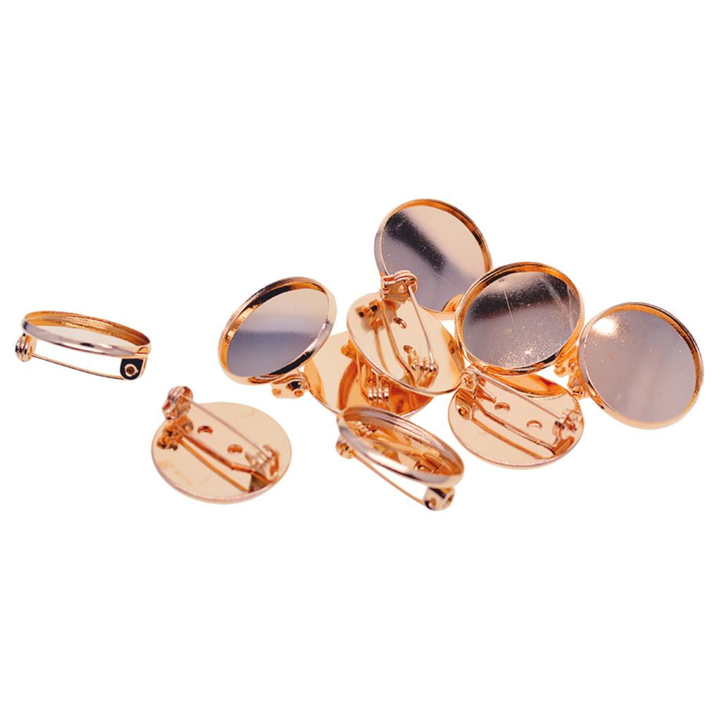 10 Pieces Brooch Clasps Pin Base Blank Cabochon Tray Backs fit