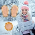 thumbnail image 2 of Niaviben Hiking Gloves Exercise Gloves Fleece Gloves Wool Liner Gloves Work Gloves Winter Clothes for Women Winter Gloves Orange One Size, 2 of 8