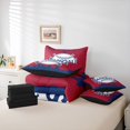 thumbnail image 5 of Homewish Baseball Print Kids Bedding Comforter Set 7pcs, Cartoon Ball Game Queen Bedding Sets, Modern Sports Theme Reversible Queen Sheet Sets, Crismon Navy Breathable Home Decor, 5 of 7