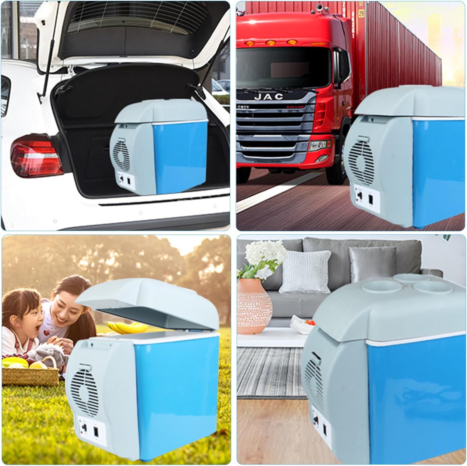 Mini Car Electric Cooler & Warmer,7.5L Car Fridge,12V DC Power Supply Cold Warm Dual Use Electric Cooler Portable Low Noise Box Electric Cooler for Cars Vehicles Trucks, Car, RV,Camping,Travel