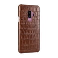 thumbnail image 2 of Galaxy S9+ Plus Case, Allytech Genuine Leather Simple Crocodile Grain Design Hard Back Protective Case Lightweight Bumper Case Shock Resistant Cover for Samsung Galaxy S9+ Plus 6.2-inch, Brown, 2 of 5