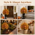 thumbnail image 6 of 2PC Artificial Fall Pumpkin Tree Stakes Outdoor Autumn Decor with Orange Foliage & Gourds, Seasonal Garden Plant for Porch Entryway, 4ft (1PC), 6 of 10