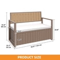 thumbnail image 5 of Craftian 70 Gallon PE Rattan Patio Deck Box, All-Weather Outdoor Storage Bench, Beige, 5 of 10