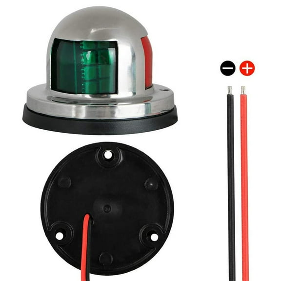 munirater One Pair 12V for Marine Boat Yacht Pontoon Stainless Steel LED Bow Navigation Lights