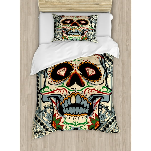 Sugar Skull Duvet Cover Set Sugar Killer Calaveras Framework Day