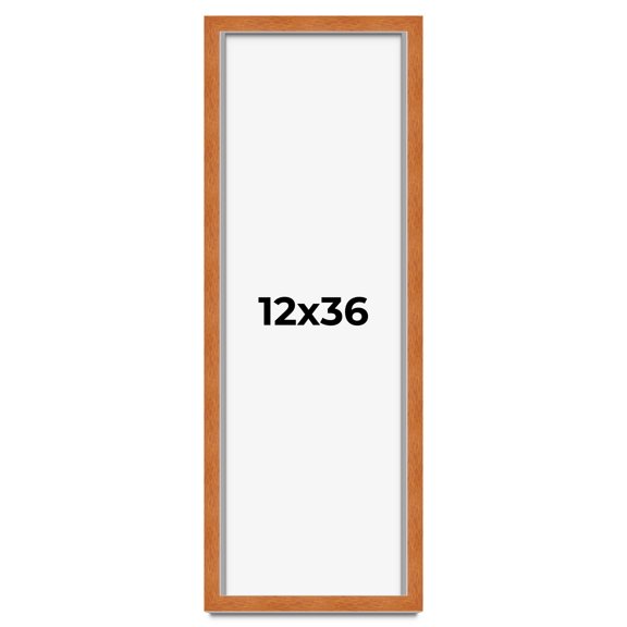 12x36 Shadow Box Frame Brown | 0.875 Inches Deep Real Wood Contemporary Shadowbox Display Frame |