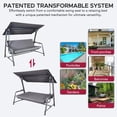 thumbnail image 5 of Made in Italy SUNJOY Luxury Grey 4-Seater Steel Patio Swing and Bed with Elastic Metal Mesh Seat, 5 of 14