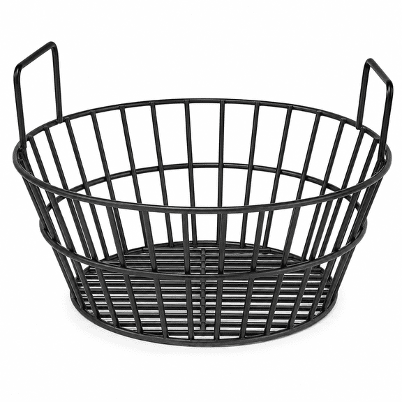 Charcoal Ash Basket for Large Kamado Grills, Heavy-Duty Porcelain-Coated Steel Fire Basket with Handles, Easy-Clean Charcoal Holder for Ceramic Grills