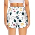 thumbnail image 2 of Lsque Turtles And Corals Printed Women's Running Shorts with Liner Pockets,Elastic Quick Dry Workout Athletic Gym Yoga Shorts,Womens High Waist Shorts-X-Large, 2 of 9