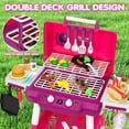 thumbnail image 2 of Set de juegos TooyBing para niños Play Kitchen Toys, parrilla para barbacoa, color rosa, de 3 a 5 años, 2 of 7