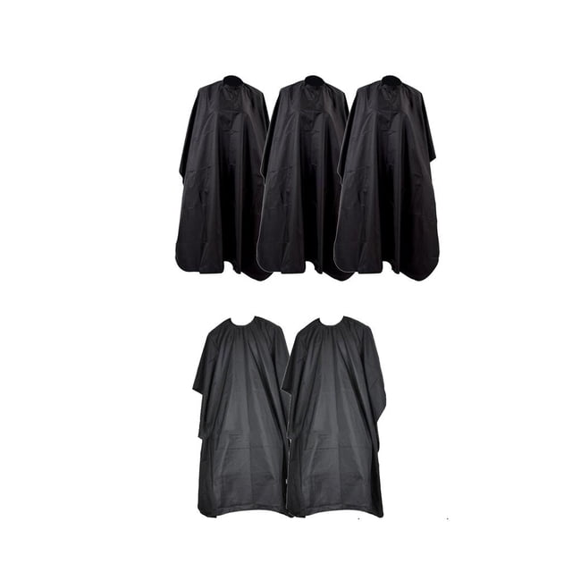 5Pcs 35x55 "Capa de Peluquería de Corte de cabellero Negro para Fácil de Limpiar