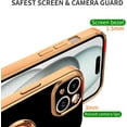 thumbnail image 3 of for Black iPhone 15 Case with Ring Holder Kickstand [with Magnetic] Soft TPU Bumper, Glitter Gold Electroplated Cover Full Camera Protective Phone Case for iPhone 15 2023, 3 of 14