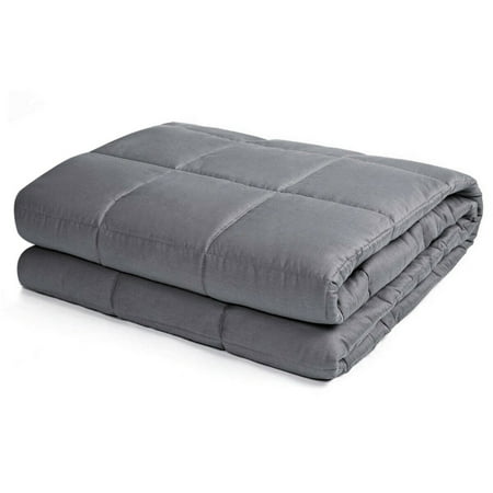 Gymax 7-20 lbs Weighted Blankets Twin/Full/Queen/King Size Organic Cotton w/ Glass (Best Weight For Weighted Blanket)