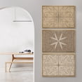 thumbnail image 3 of IDEA4WALL Framed Canvas Print Wall Art Set of 3 Ironwork Pattern Beige and Brown Vintage Illustration Wall Decor Retro Symmetrical Design Prints Fine Art Chic Minimal Artwork - 24"x36"x3 Natural, 3 of 5
