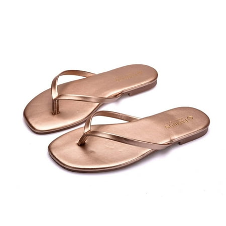 

Flip-Flops for Women Fashion Metallic Sparkle Thong Sandals Casual Lightweight Slip On Flats Slides Summer Dress Slippers