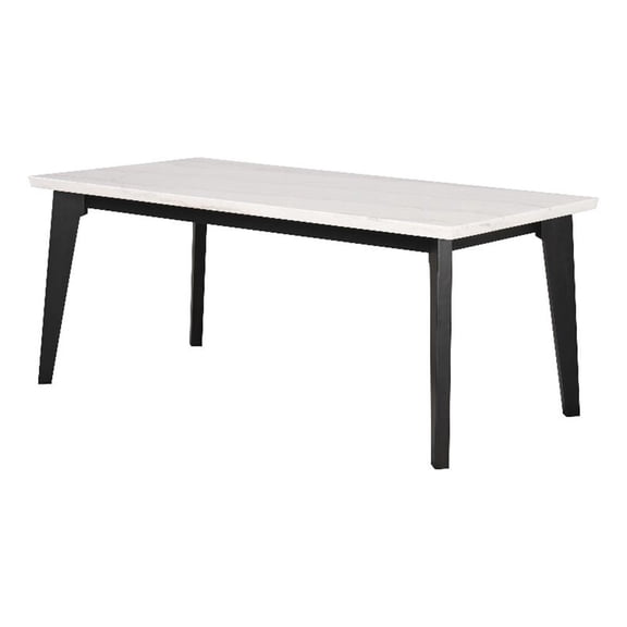 Furniture of America Dorth 70" Rectangle Indoor Dining Table, Black and White