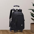 thumbnail image 4 of Mochila con ruedas para ordenador portátil, portátil, de nailon, para viajes, acampadas, negocios, adultos , negras 6 ruedas negras, 4 of 7