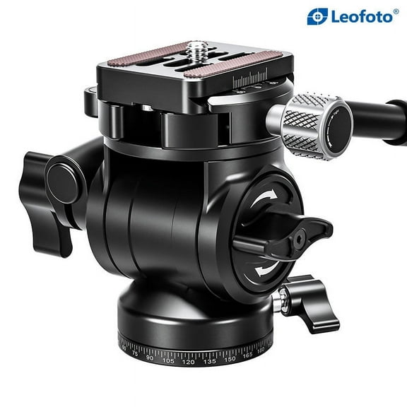 Leofoto  Mini Fluid Head for Optics w/Handle, Arca Compatible, Black
