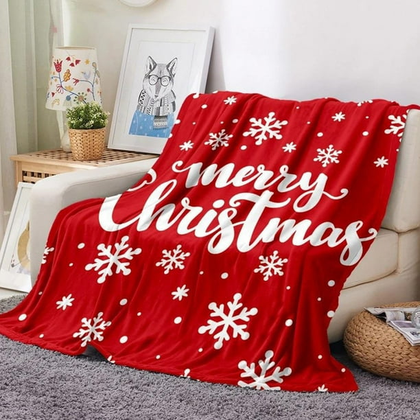 Xihbxyly Manta Navideña de Franela, Suave Microfibra, Cálida y Acogedora, Ideal para Sofá y Cama, Fácil de Limpiar, Reversible, 100 X 130 Cm.