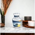 thumbnail image 5 of JAGASY Fishing Miniature Urn for Sister - Blue Small Urn for Ashes Adult Male - Water Boat Birds Decorative Urns for Human Ashes Keepsake - Tiny Cremation Urns for Brother - (3 Inch), 5 of 7