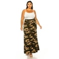 thumbnail image 5 of Women's Plus Size Printed High Waisted A-Line Maxi Skirt with Foldable Waistband - Relax, 5 of 7