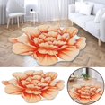 thumbnail image 4 of Floral Area Rugs Peony Flower Shape Area Rugs Non-Slip Rugs Floral Shaggy Carpet Bath Mat for Dorm Preppy Room Decor, Orange, 2.6'x2.6', 4 of 7