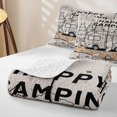 thumbnail image 4 of Castle Fairy Camping Line Art Quilt Full,Happy Camping Full Bedspread Sets for Bedroom,Black White, 4 of 7