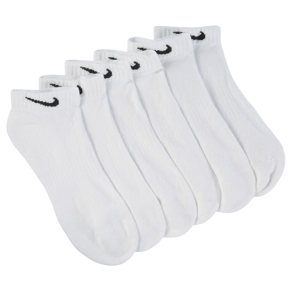 Nike UNISEX Everyday Cushioned Training Ankle Socks (6 Pairs) White Sz S (3Y-5Y Kid's / 4-6 Wmn's)