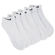 Nike UNISEX Everyday Cushioned Training Ankle Socks (6 Pairs) White Sz S (3Y-5Y Kid's / 4-6 Wmn's)