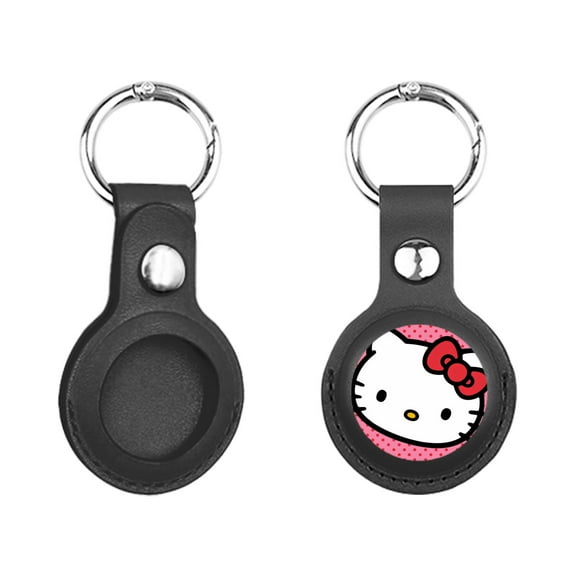Hello Kitty Air Tag Keychain for Apple Airtags Holder, Protective Leather Case Tracker Case with Airtag Keychain, Compatible with New AirTag Dog Collar